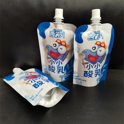 China Moisture Proof Juice Packaging Stand Up Spout Pouch Aluminum Foil Inside Kids Juice Pack Pouch for sale