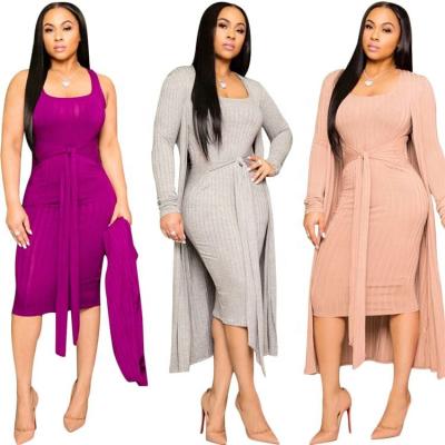 China New arrivals XM-2082704 anti-static 2020 women's casual two-piece skirt set outfits fall clothing for sale