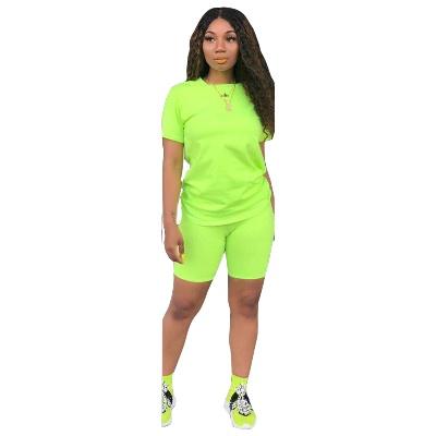 China 2020 Best Selling Women's Clothing QUICK DRY Two-Piece Set Women's Casual Sweat Bike Shorts Women's Two-Piece Set for sale