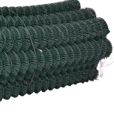 China Dark Green 1.8m Height Pvc Coated basketball court chain link fence for sale