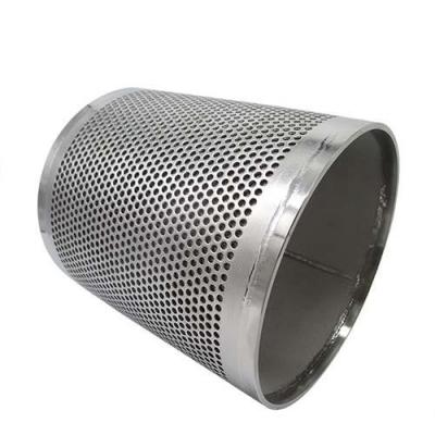 China metal hole filter round hole perforated metal mesh pipe filter for sale