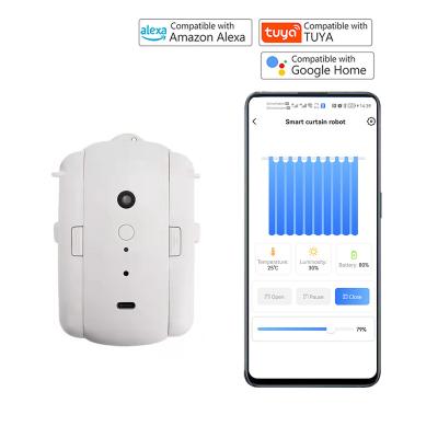 China Art Deco Tuya Smart Curtain Motor, Alexa Smart Electric Curtain, Google Control Smart Curtain Home Assistant Assistant for sale