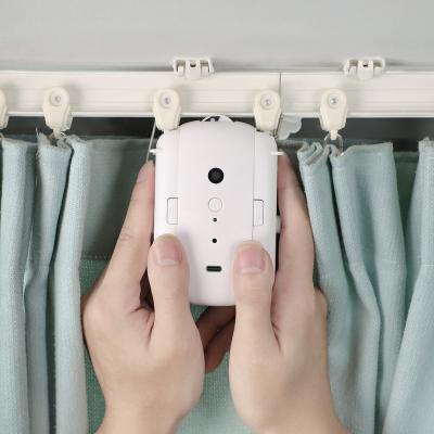 China Tuya Smart Minimalist Wifi Motorized Curtain Motor Alexa Google Home Voice Smart Control Track Free Installation Smart Curtain Controller for sale