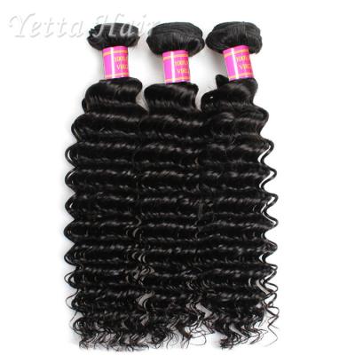 China Deep Wave Cambodian Grade Peruvian Virgin Hair  Natural Black  No Terrible Smell for sale