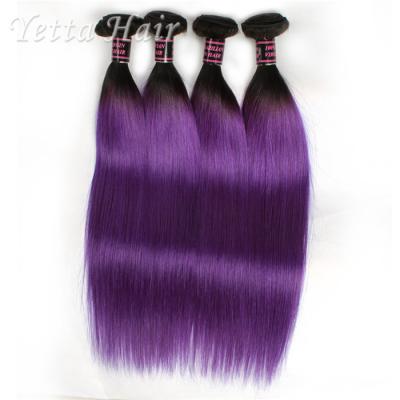 China Purple Russian Remy Hair Extensions , Natural Silky Straight Hair Weave With Soft for sale