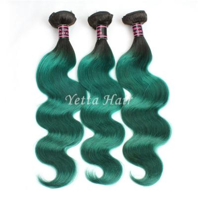 China Green Unprocessed Brazilian Body Wave Human Hair Weave Tangle Shed Free for sale