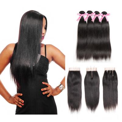 China O cabelo reto malaio de 100% empacota para mulheres negras/extensões de trama cabelo do dobro à venda