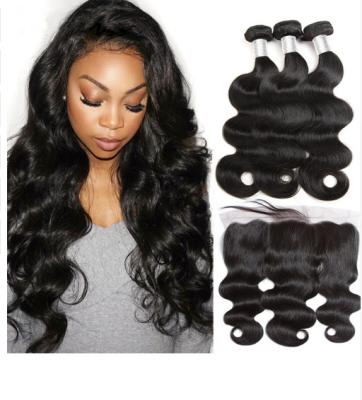 China Lace Frontal 100% Unprocessed Malaysian Body Wave Hair Extensions for sale