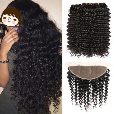 China Das extensões profundas malaias do cabelo encaracolado do Virgin cor 100% natural nenhum produto químico à venda