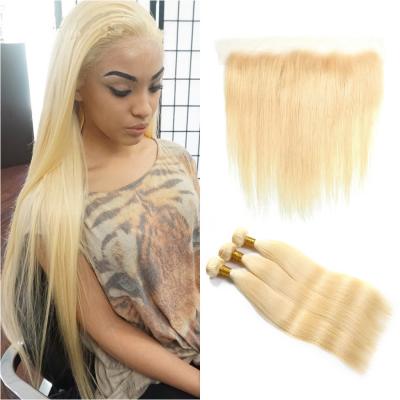 China 613# Blonde Color Double Weft Malaysian Human Hair Wave For White Women for sale