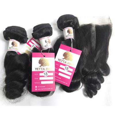 China Double Weft 100% Virgin Human Hair Extensions Loose Wave Hair Bundle for sale