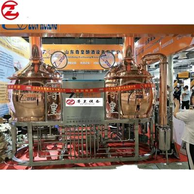 China Beer Brewing 500 Liter Brewery Equipment Hotel Bar Red Copper Beer Making Machine for sale