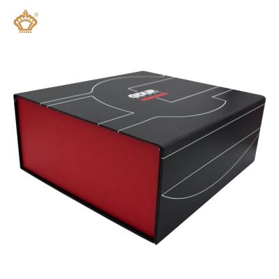 China Recycled Materials China Supplier Custom Luxury Rigid Folding Full Box Black Gift Box For Brand Clothing Packaging for sale