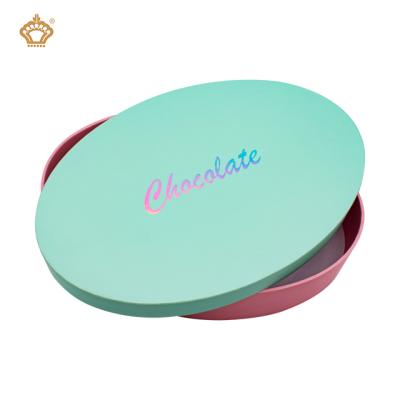 China New Recycled Materials Design Oval Shape Chocolate Gift Wrapping Paper Packing Box With Custom Printing for sale