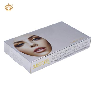 China Recyclable Makeup Packaging White Box Small Customized Packaging, Silver White Paper Box, White Cardboard Cosmetic Box for sale