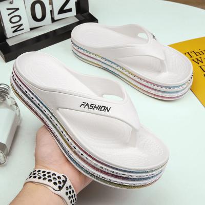 China Anti-slippery most popular non-slip summer outdoor flip flop with thick roll ladies slippers and bottom sandals for sale