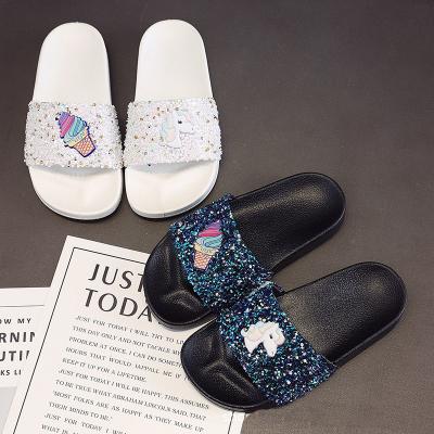 China Little Girls Jelly Diamonds Girls Waterproof Novelty Glitter Slippers for sale