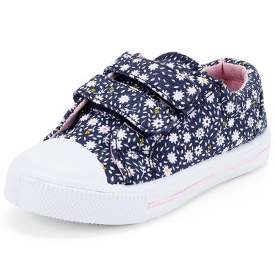 China Anti-Slippery Flower Printed Sneakers Kids Girls Shoes Causal Canvas for sale