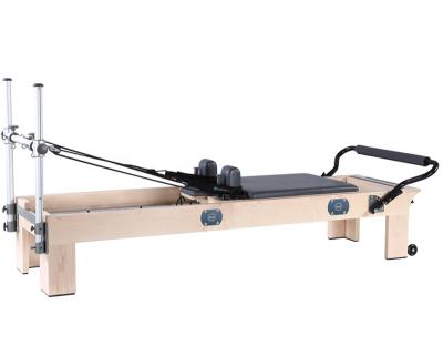 China Pilates Equipment Home Use Gym Machine Yoga Customized Pilates Reformer Wooden Reformer Solid Wood Pilates Machine 234*68.5*46.5cm for sale