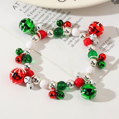 China Wholesale 2021 Jewelry 2021 Luxury Acrylic Beaded Bell Charms Jewelry Resin Bracelets Bangles Christmas Festival Gift Women Christmas Jewelry for sale