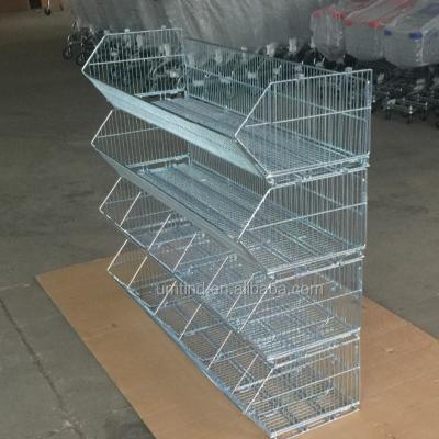 China Professional Viable Storage Mesh Fruit Supermarket Factory Wire Mesh Stacking Basket for sale