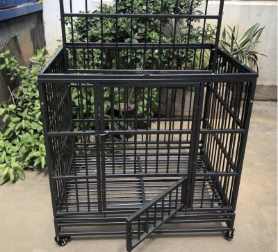 China Top Quality Metal Dog Cage Breathable Widely Used Iron Wire Large Dog Cage Black for sale