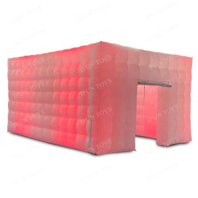 China Outdoor Inflatable Fancy Cube Party Tent Inflatable Air Tent Chamber With Lights For Event Business/Private Use for sale