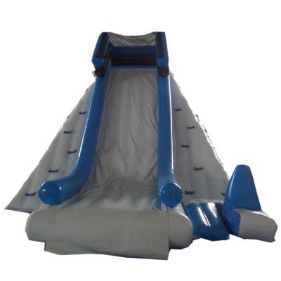 China 0.9mm PVC tarpaulin popular inflatable water park iceberg with slide island platform floating toys for water park games for sale