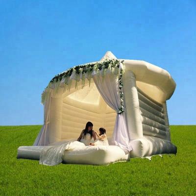 China Children and adults castle/inflatable bouncy house wedding white moon bounce/bridal bounce for wedding decorate for sale