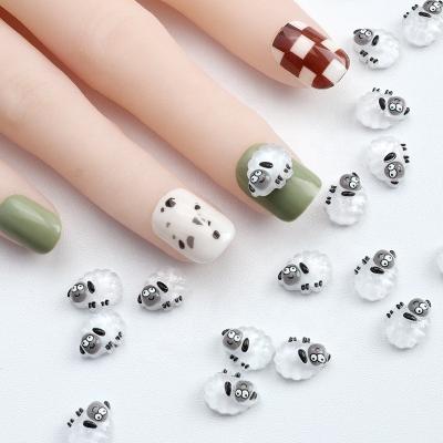 China Hot Sale Stereoscopic Sheep Shaped Finger Nail Beauty Small 3D Manicure Decoration DIY Finger Nail Art Accessories for sale