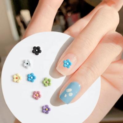 China DIY Nail Art Factory Directly Supply Color Spray Painted Flower Nail Jewelry Decoration Flower Form 3D DIY Nail Accessories for sale