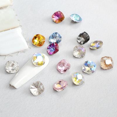 China Crystal Rhinestone Color Nail Diamond DIY Art Accessories Suppliers New Crystal Pointed Bottom Bare Nail Drill Wholesale Nail Art Decoration Nail Jewelry Factory for sale