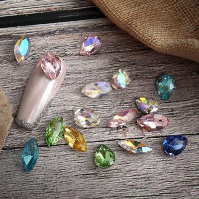 China Nail Art Decoration Nail Jewelry Wholesale Nail Headed 3D DIY Drill Decoration Bottom Bare Press On Nails With Rhinestones Nail Drill Accessories Suppliers for sale