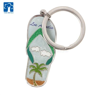 China As deraction Metal Key Chain Custom 3D Slipper Shape Key Chain Mini Slippers Keychain for sale