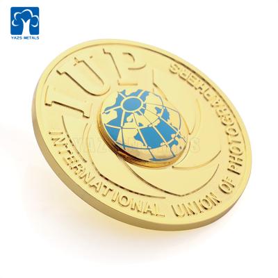 China Hot Sale Europe Yazs Antique Gold Plated Custom 3d Coin Die Casting Stamped Metal Challenge Coin for sale