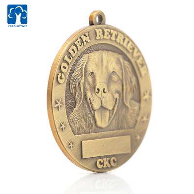 China As deraction High Quality Antique Bronze Dog Tag Custom Design Heavy Brass 3D Dog Tags for sale