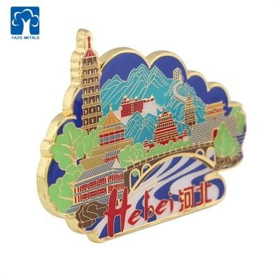 China China High Quality Hard Magnet Metal Fridge Magnet Memorabilia Metal Goods Souvenirs Sticker Fridge Door for sale