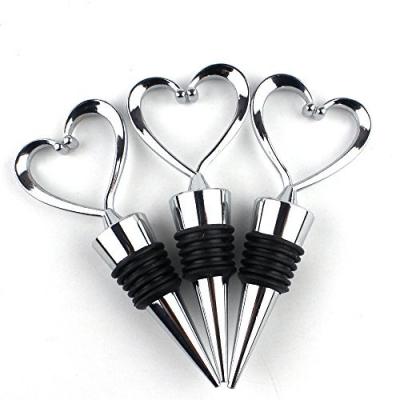 China Sustainable Customized Stainless Steel 3D Heart Shape Wine Stopper for sale