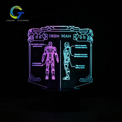 China Festival Gifts Two Different Colors Show 3d Acrylic Sheet Plate Visual Light Night For Kids for sale