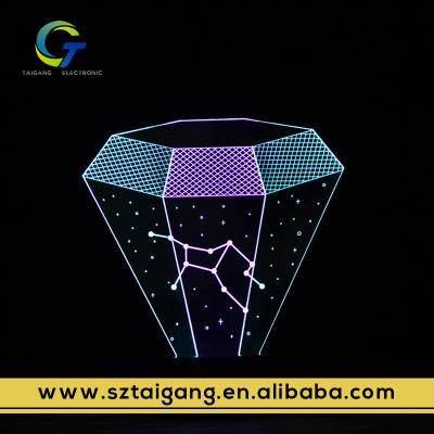 China 3D LED Room Constellation Lamp One Mode 3 Color Optical Illusion Touch Mood Light For Christmas Gifts for sale