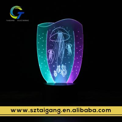 China Custom Room OEM Color Touch Switch Changing Baby Illusion 3D LED Night Lamp for sale