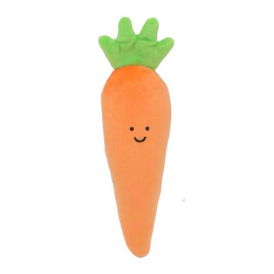 China Lovely Sustainable Durable Hard Training Stuffed Carrot Design Dog Chew Toy Plush Squeaky for sale