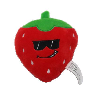 China Sustainable Strawberry Fruits Squeaky New 2021 Customiz Interactive Plush Pet Toy for sale