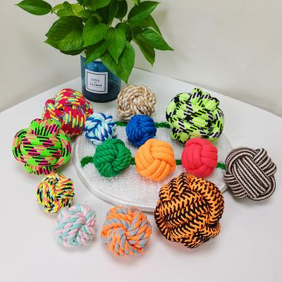 China Medium Stocked Large Dogs Dog Bite-Resistant Toy Ball Cotton Rope Pet Bite Cleaning Teeth Toy Molar Ball for sale