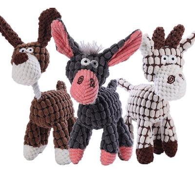 China Viable Wholesale Pet Products Donkey Dog Toys Train Plush Dog Toy With Rope for sale