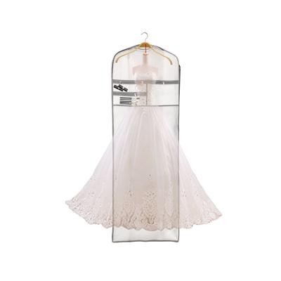 China Recyclable High Quality Hot Sale Clear Garment Wedding Dress Bag With Pocket High Capacity Beautifully For Clothing Store for sale