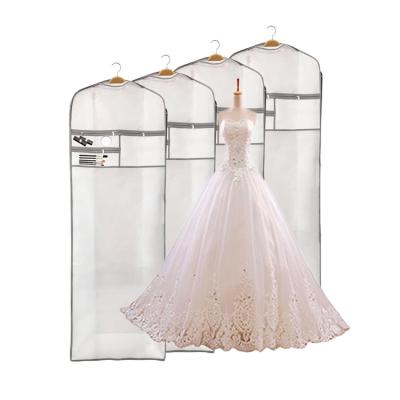 China CHigh Quality Recyclable Clear PEVA Reusable Clear Tops Sale Cover Protector Wedding Dress Plastic Bag Eco-Friendly For Clothing Store for sale