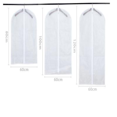 China Recyclable Non Woven Wedding Bridesmaid Dress Bridal Garment Clear Zipper Suit Storage Cover Packaging Bag For Clothing Store for sale