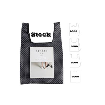 China Cheap Hot Sale ECO Silk Screen Coustom/Heat Transfter Film/PE Printing LOGO Reusable Polyester Waterproof Portable Tote Shopping Vest Bags For Supermarket Stores for sale