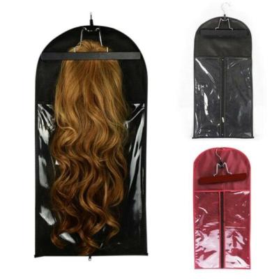 China Wig Printing Logo OEM/ODM Accepted Wholesale Custom Nonwoven Wig Packaging Gift Bags With Zipper For Barber Shop for sale